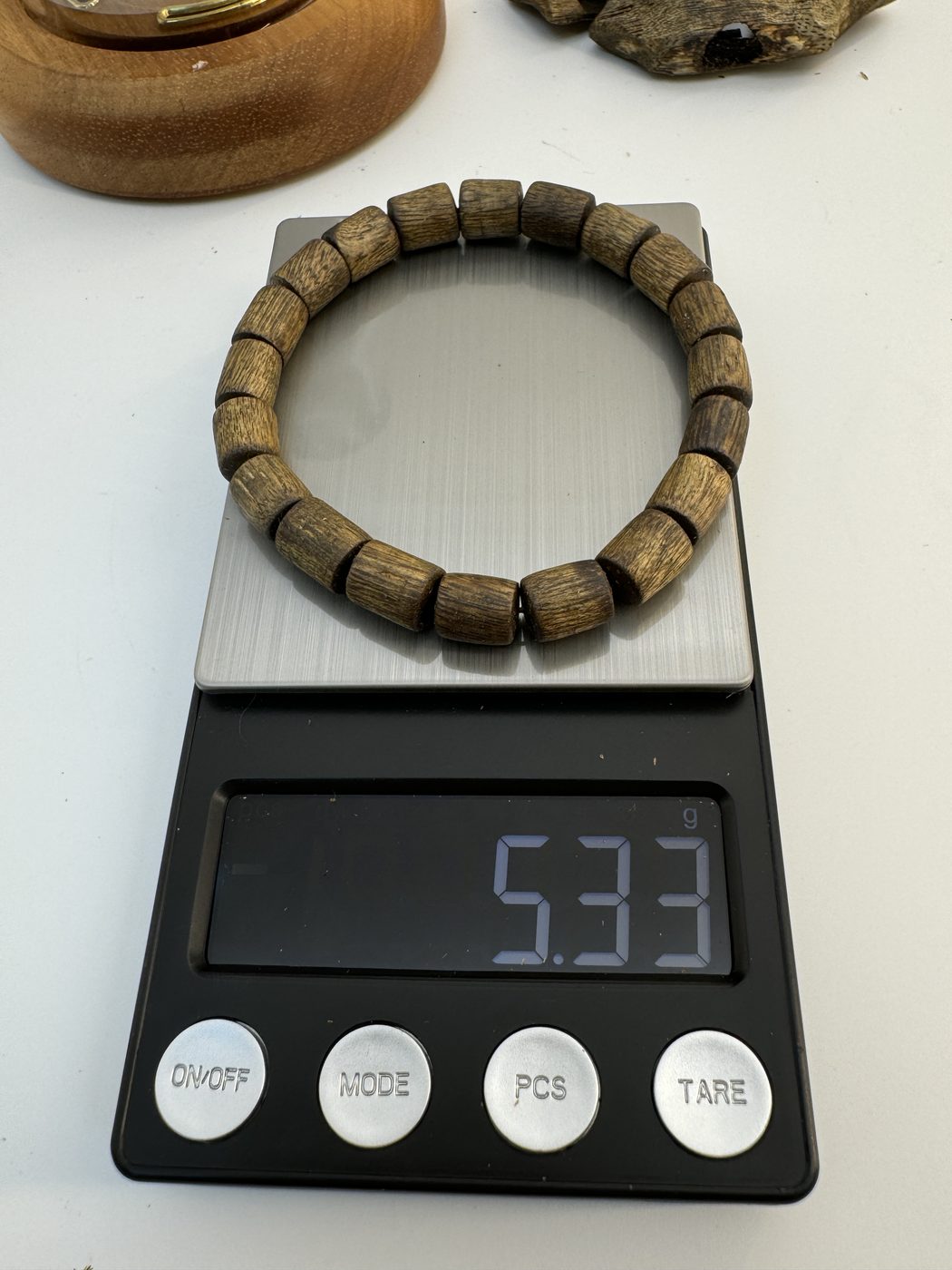Agarwood bead bracelet